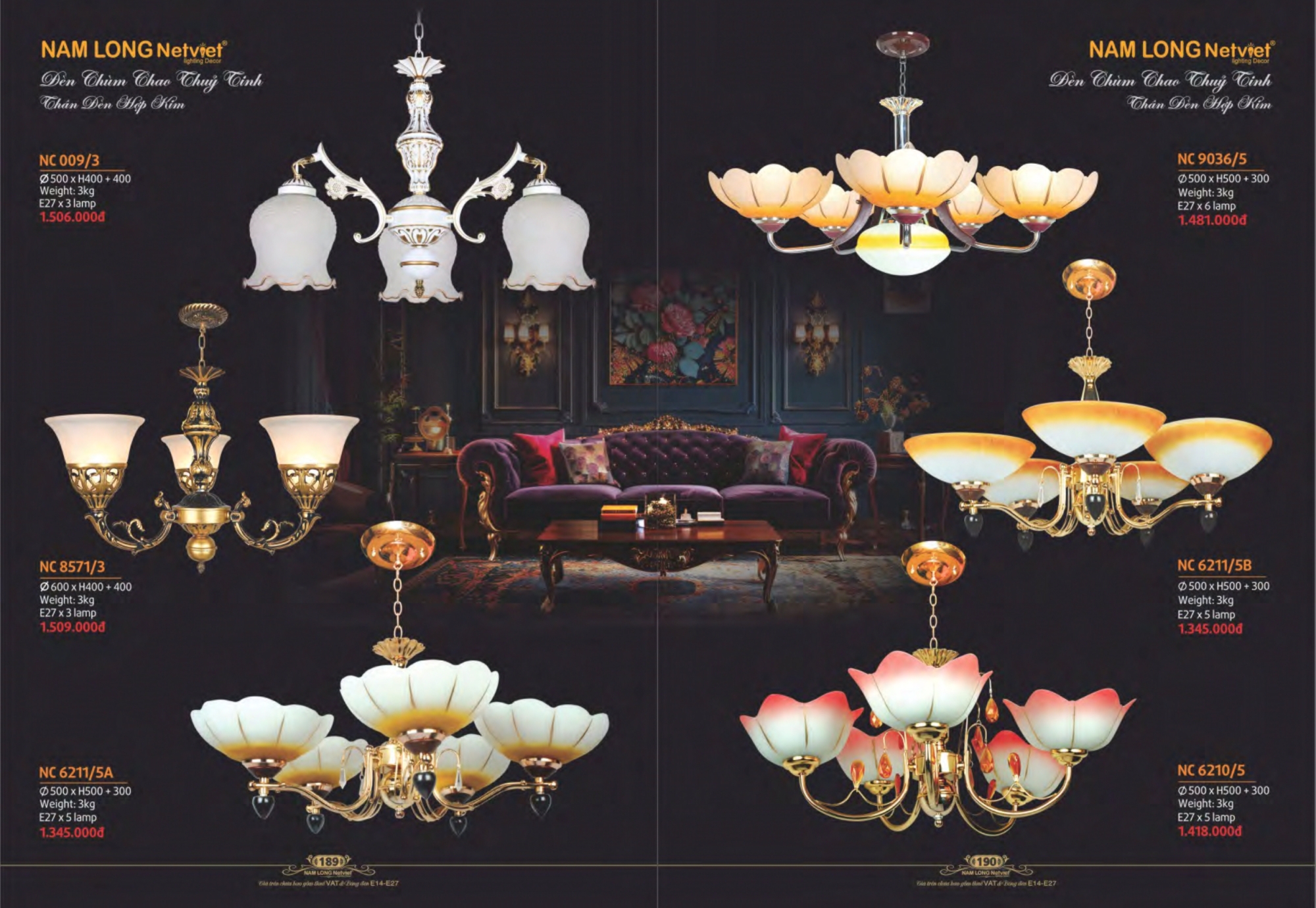 Bảng giá đèn trang trí Nam Long